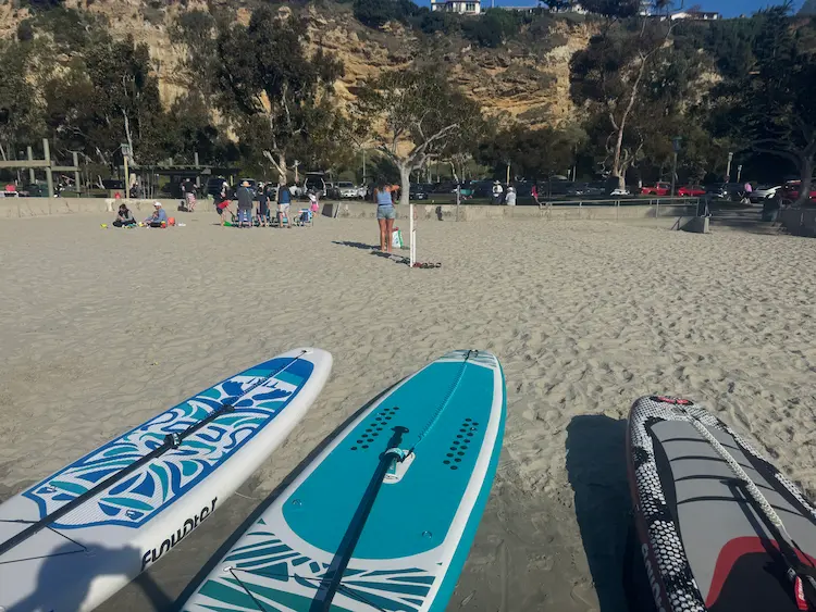 Paddleboards on Baby Beach in Dana Point Harbor